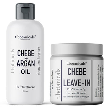 Chebe Argan Oil and Chebe Leave In Hair Conditioner Bundle for Hair Growth Bundle (Unscented), 8 . Each