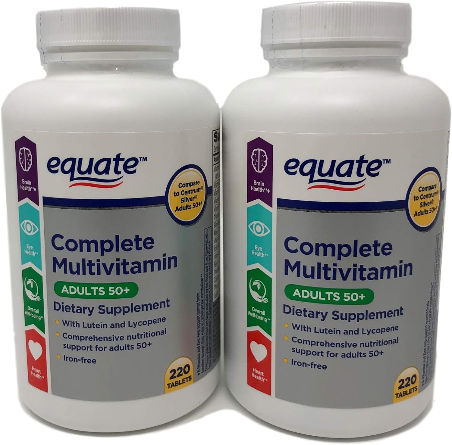 Equate Mature Adult 50+ One Daily Complete Multivitamin Compare to Cen