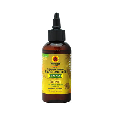 Tropic Isle Living Jamaican Black Castor Oil - Plastic PET Bottle 4oz | For Hair Growth, Skin Conditioning, Eyebrows & E