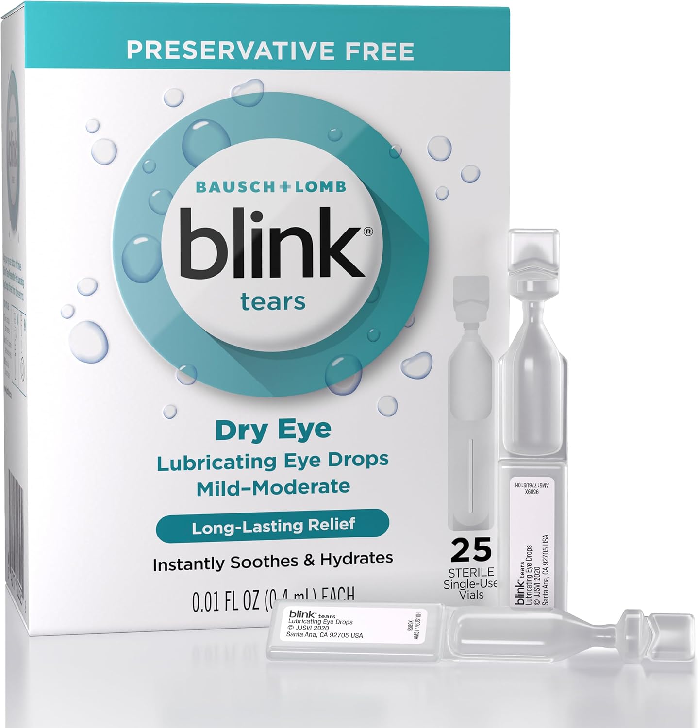 Blink Tears Eye Drops for Dry Eyes, Preservative Free Lubricating Eye