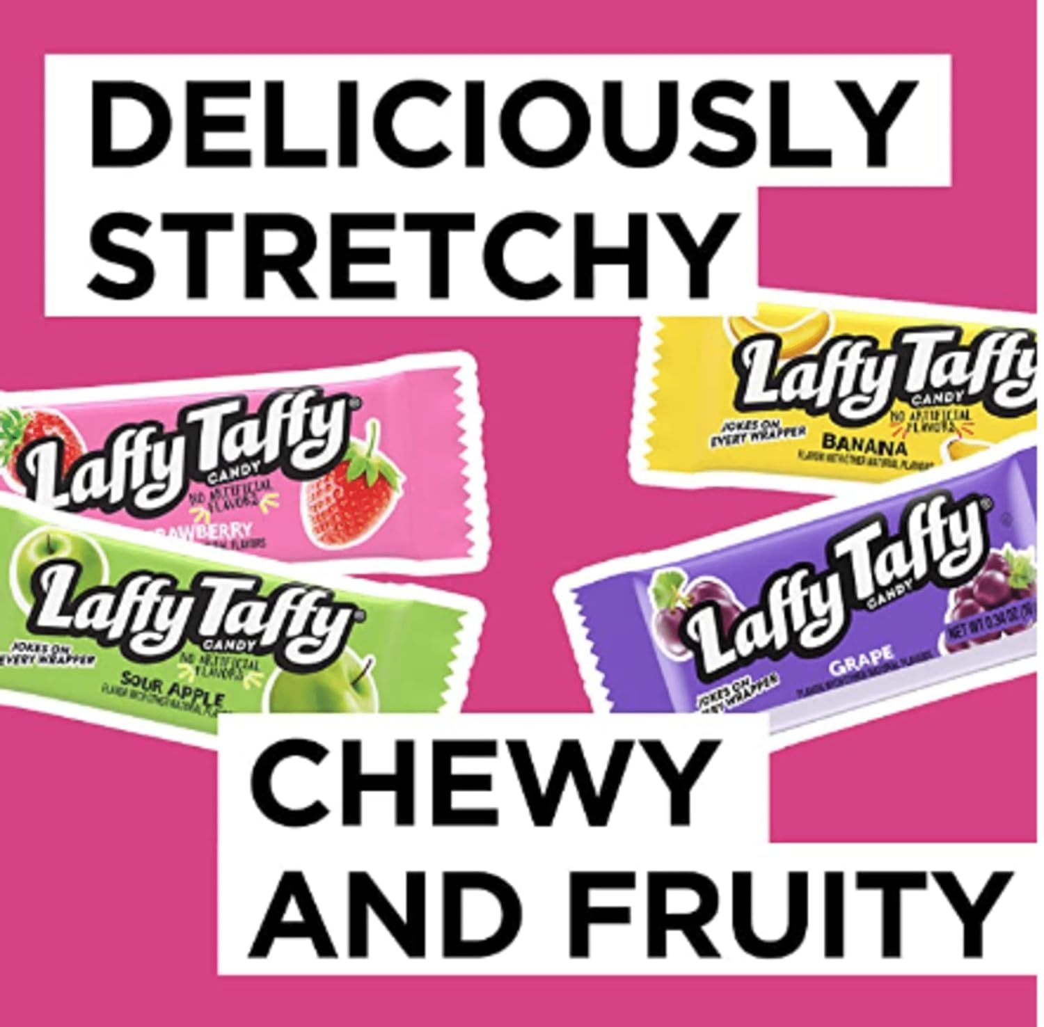 Bundle of Laffy Taffy Candy Individually Wrapped Mini Bars, 