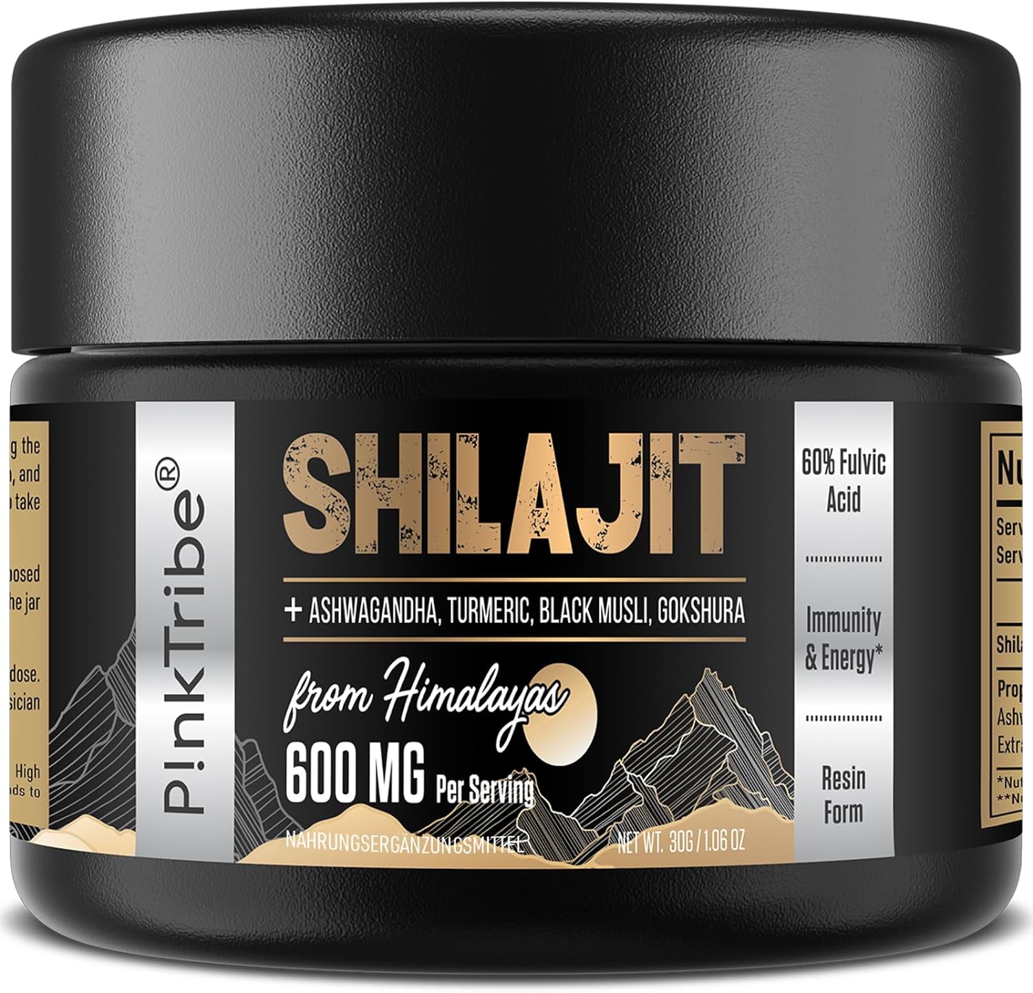 Shilajit Resin Gold Standard Shilajit - 600mg Himalayan Shilajit Blend120 Grams