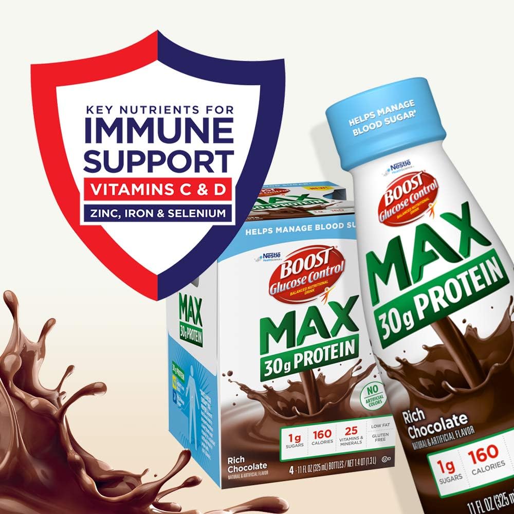 BOOST Glucose Control Max 30g Protein Nutritional Drink, Rich Chocolat