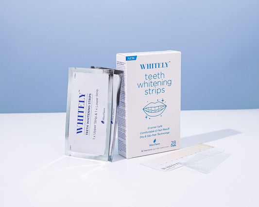 Whitely Teeth Whitening Strips for Sensitive Teeth - 14 Treatments(28 Strips) - No Slip Technology - Enamel Safe