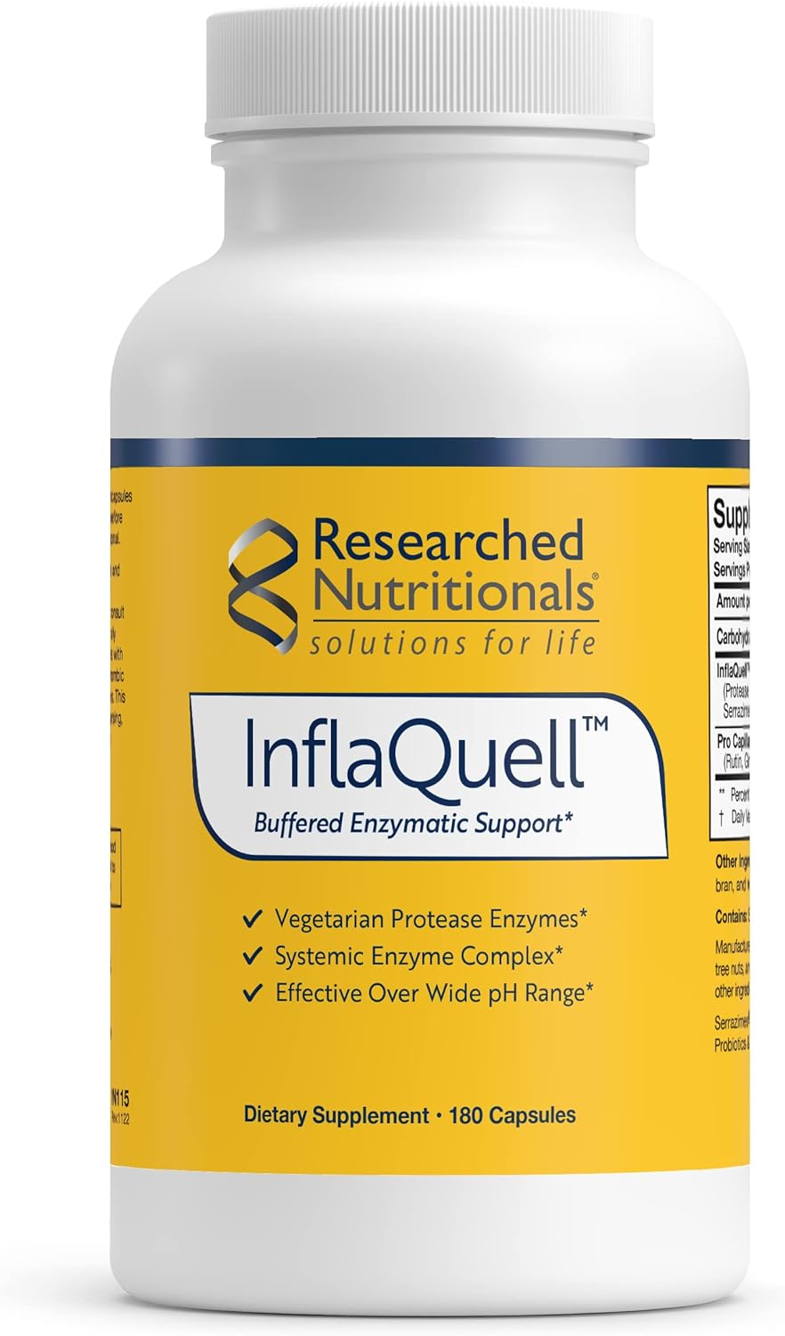 Researched Nutritionals Inflaquell - Vegetarian Proteolytic Enzymes, G4.8 Ounces