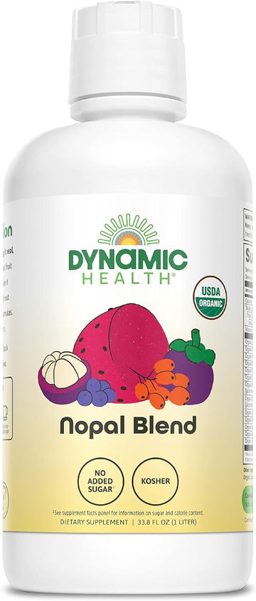 Dynamic Health Certified Organic Nopal Blend Juice | With Acai, Mangos