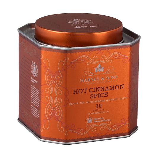 Harney & Sons Hot Cinnamon Spice Tea - 30 Tea Sachets (Pack of 2) - Black Tea with Oranges & Sweet Cloves