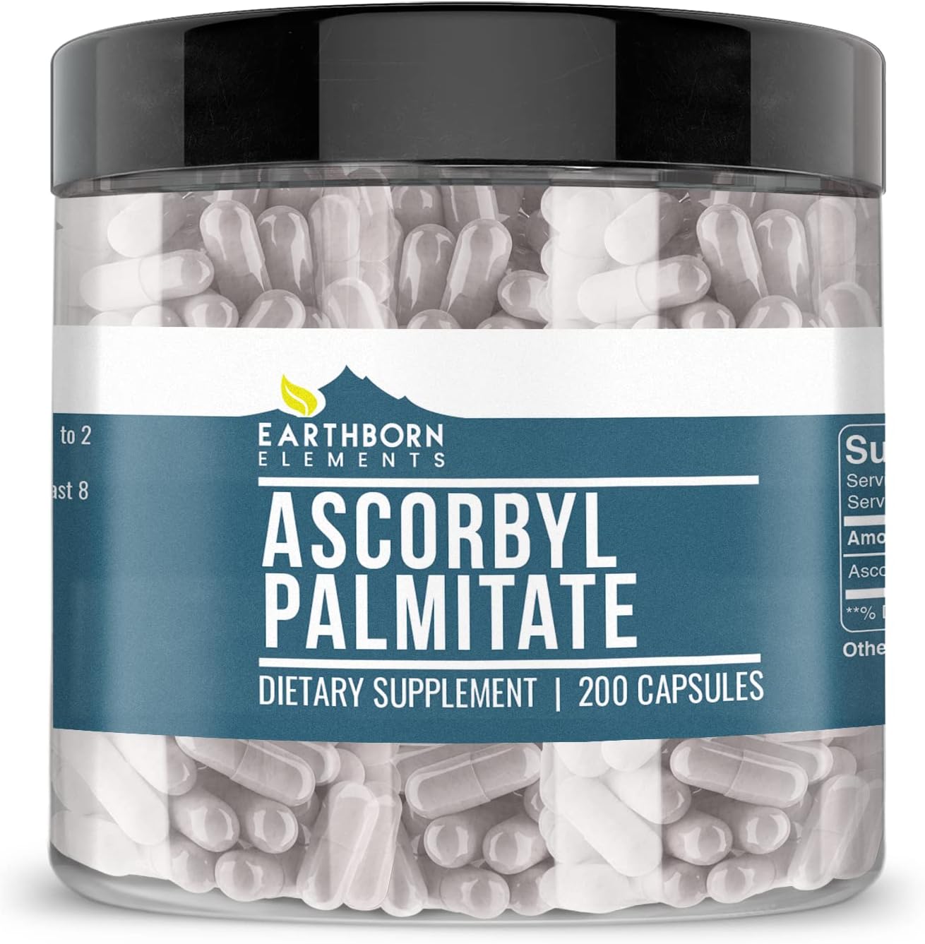 Earthborn Elements Ascorbyl Palmitate 200 Capsules, Pure & Undiluted,