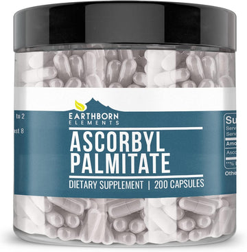 Earthborn Elements Ascorbyl Palmitate 200 Capsules, Pure & Undiluted,