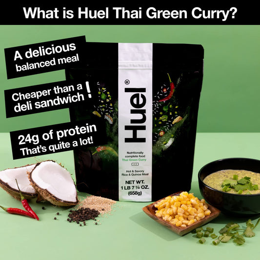 Huel Hot and Savory Instant Meal Replacement - Thai Green Curry - 14 Scoops Packed with 100% Nutritionally Complete Food