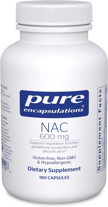 Pure Encapsulations NAC 600 mg - N-Acetyl Cysteine NAC Supplement for Lung Health &amp; Immune Support, Liver Support &amp; Antioxidants* - with Freeform N-Acetyl-L-Cysteine