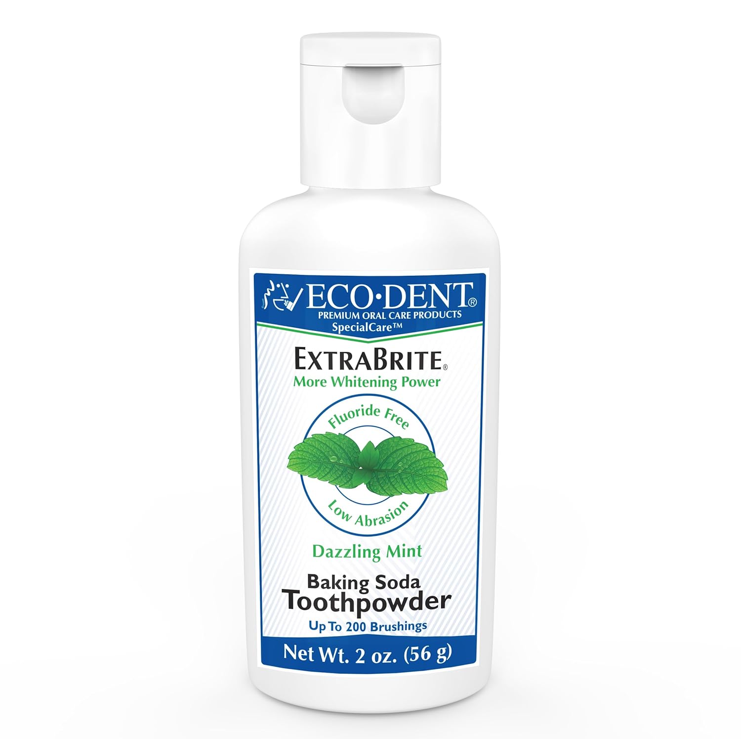 Eco-Dent ExtraBrite Baking Soda Toothpowder, Mint - uoride-Free Toothpaste Powder, SLS-Free Tooth Powder with Oxidizing Calcium Peroxide, Whitening Toothpaste Alternative, 2