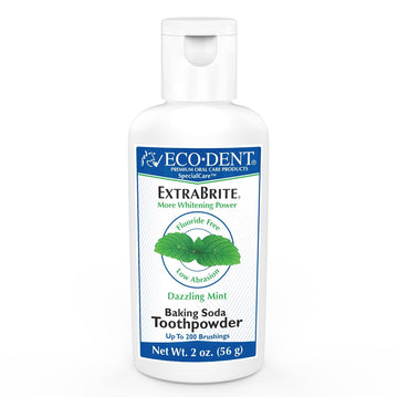 Eco-Dent ExtraBrite Baking Soda Toothpowder, Mint - uoride-Free Toothpaste Powder, SLS-Free Tooth Powder with Oxidizing Calcium Peroxide, Whitening Toothpaste Alternative, 2