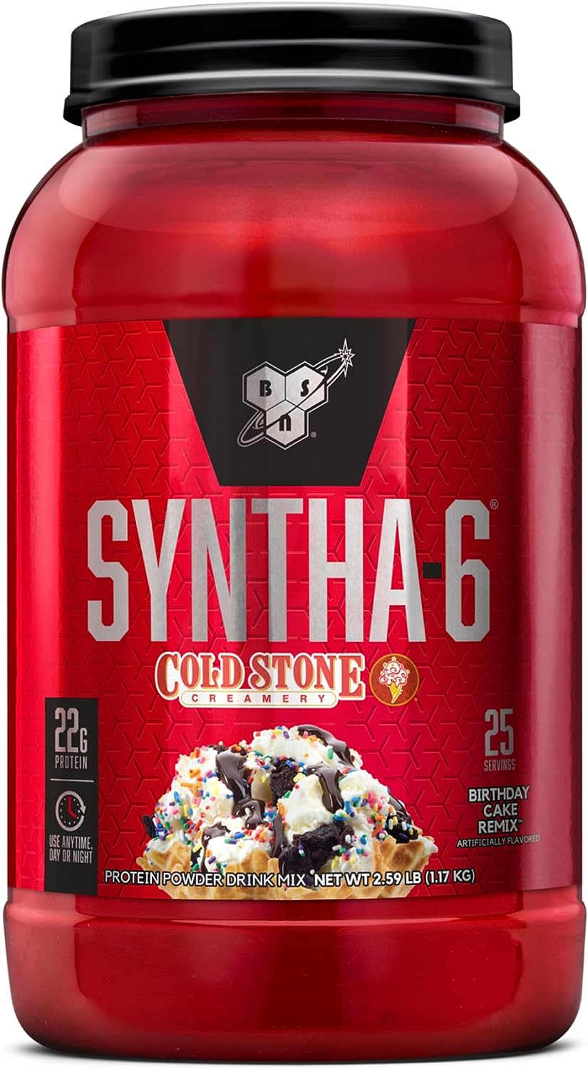 BSN Syntha-6 Whey Protein Powder, Cold Stone Creamery- Birthday Cake R