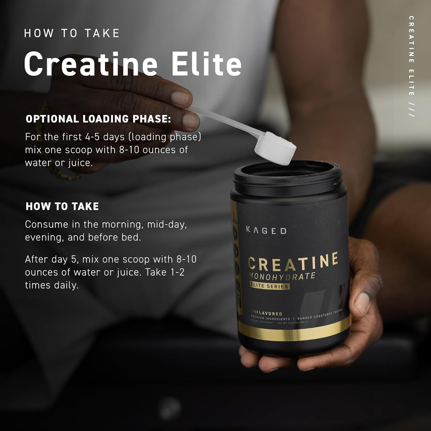 Kaged CREATINE MONOHYDRATE Elite Capsules| Unflavored| Muscl