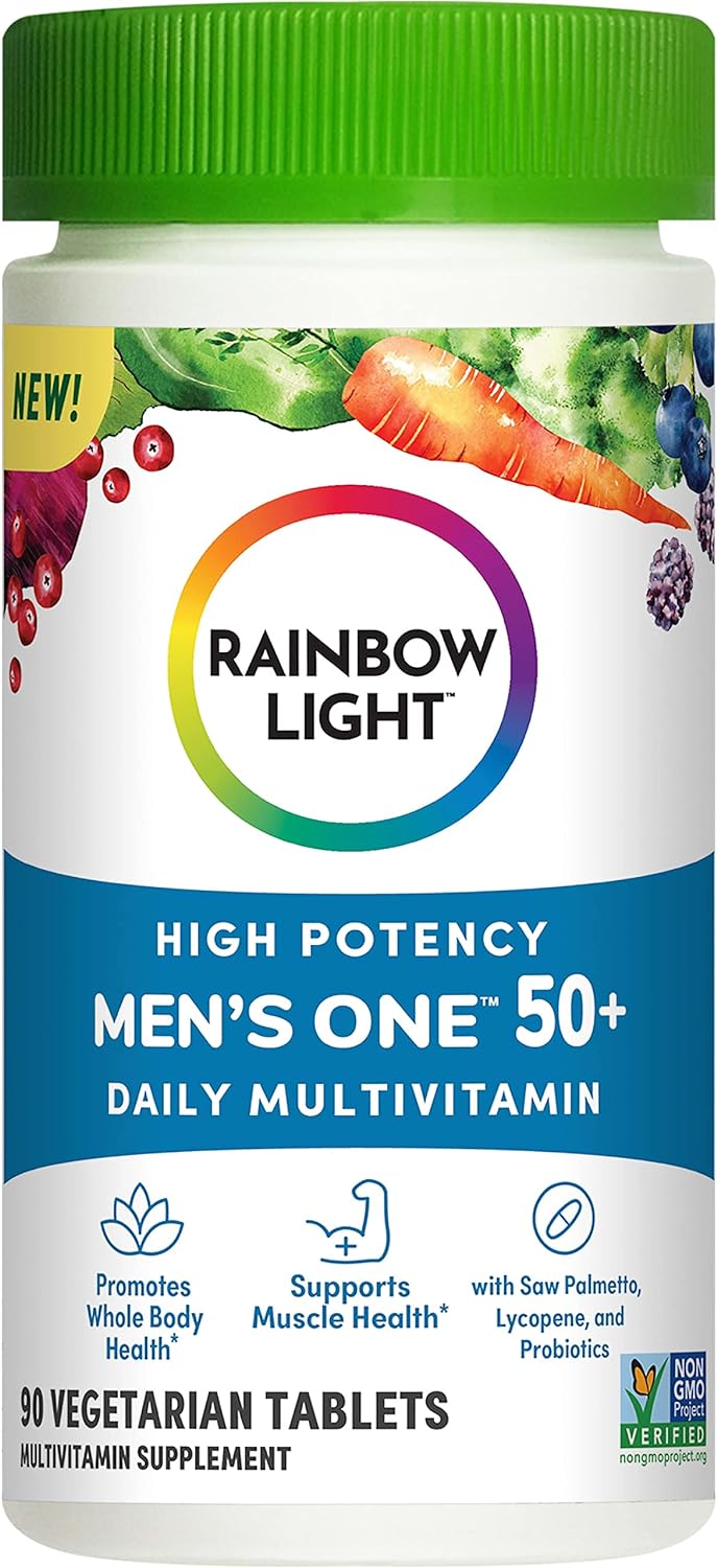 Rainbow Light Multivitamin For Men 50+, Vitamin C, D & Zinc, Probiotic