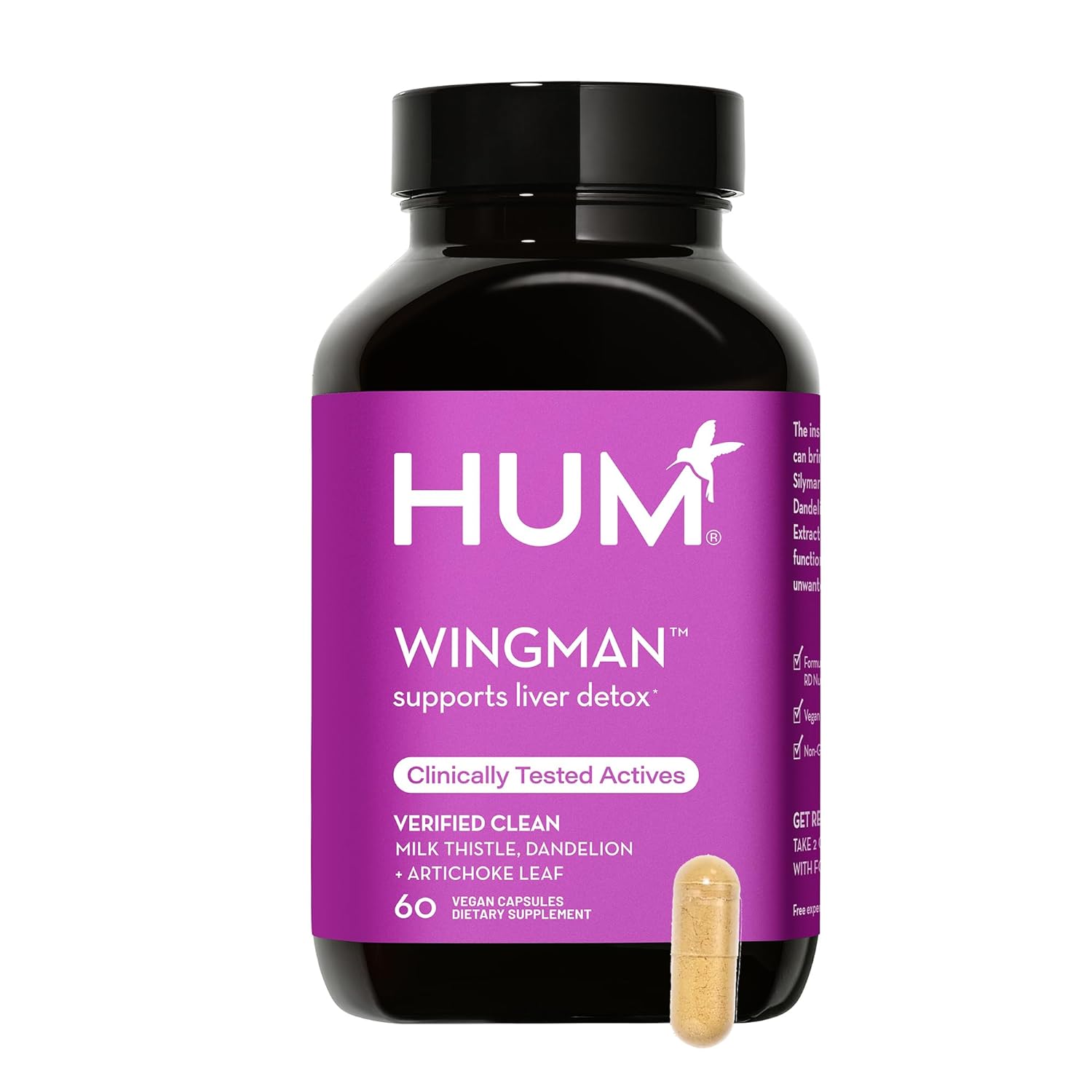 HUM Wing Man - Liver Detox and Liver Support Supplement with Milk This