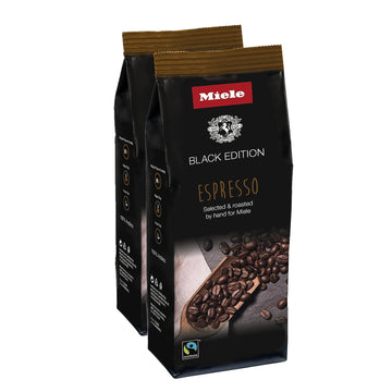 Miele Black Edition Espresso Hand-Selected & Hand-Roasted Whole Coffee Beans - USDA Organic, Fair Trade Certified , 2 Pack