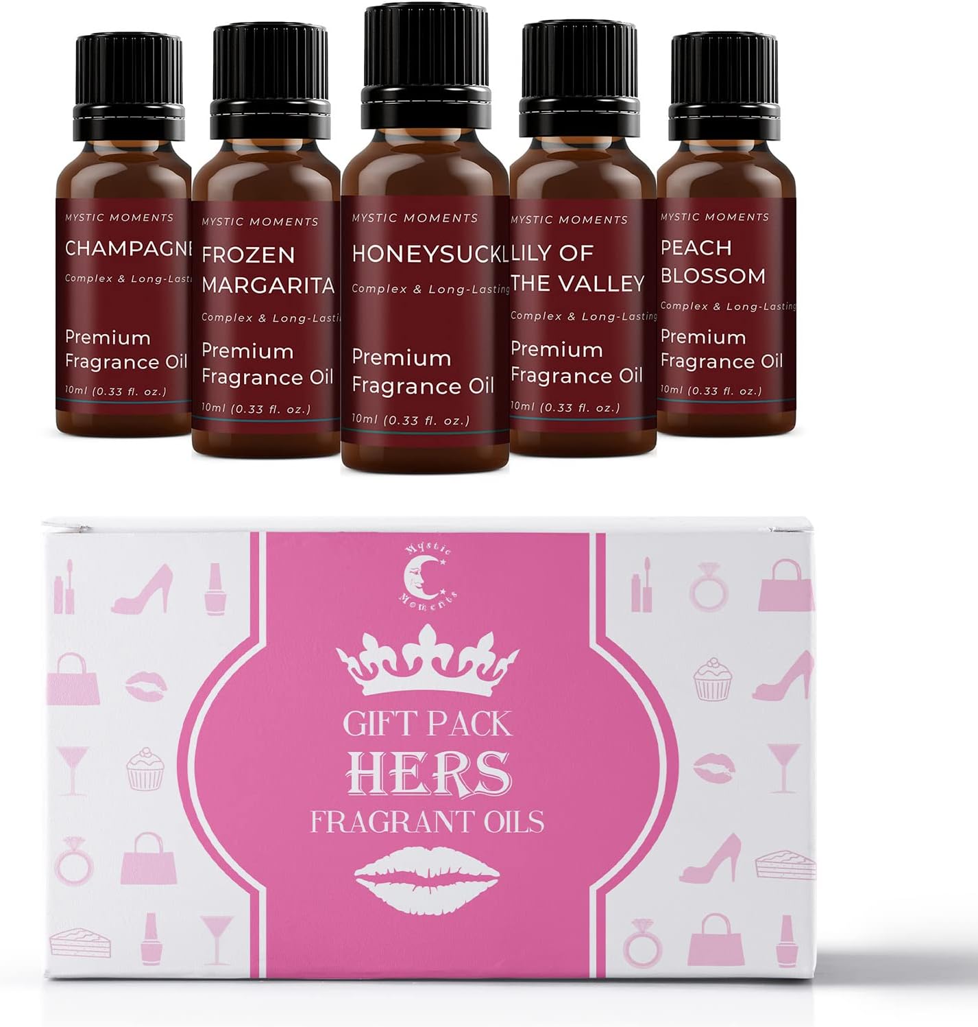 Mystic Moments | Hers Fragrance Oil Gift Starter Pack 5x10ml | Champag99.8 Grams