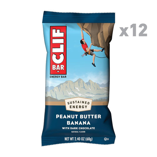 CLIF BAR - Peanut Butter Banana with Dark Chocolate Flavor - Made with1.8 Pounds