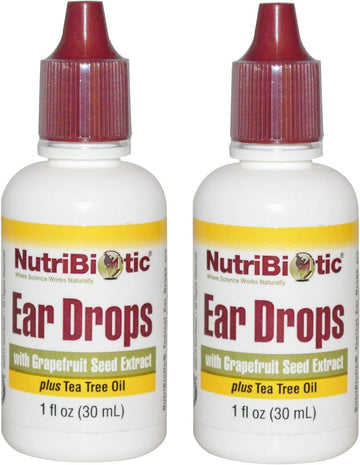 NutriBiotic Ear Drops with Grapefruit Seed Extract and Tea Tree Oil (Pack of 2),  Each