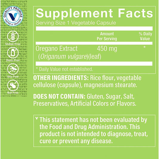 The Vitamin Shoppe Oregano Extract 450MG, Herbal Supplement That Suppo