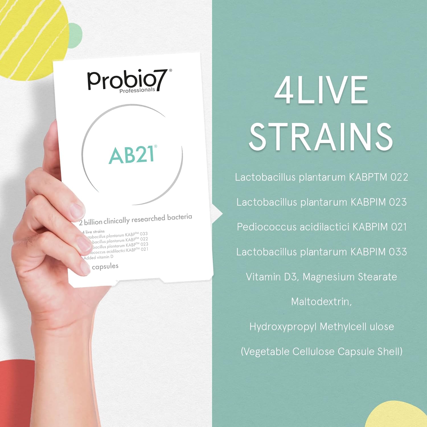 Probio7 Professionals | AB21 | 2 Billion Friendly Bacteria | Optimum A
