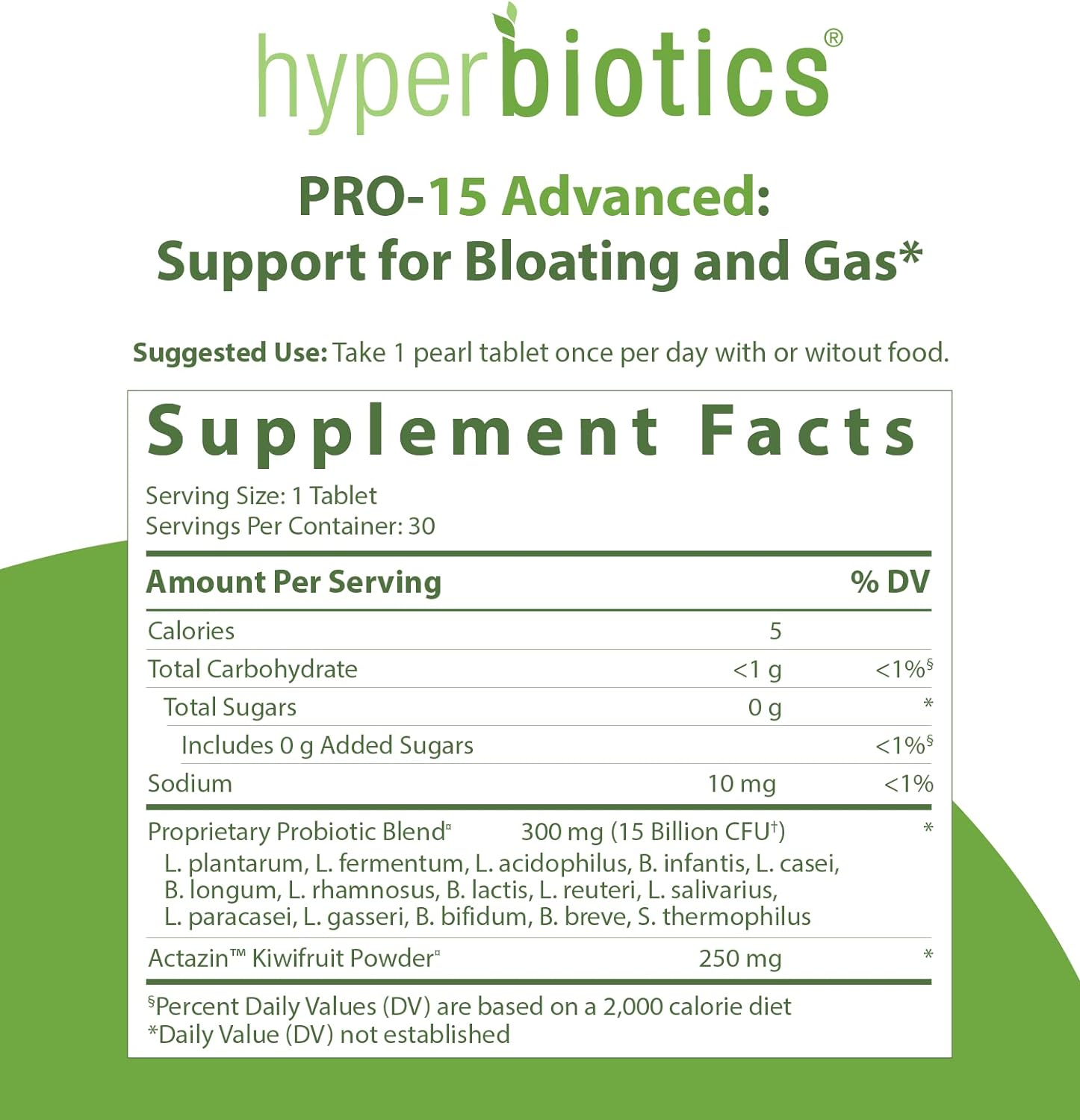 Hyperbiotics Pro 15 Advanced Probiotic Supplement Hyperbiotics Pro 15 Advanced Probiotic Supplement | Time Release Table