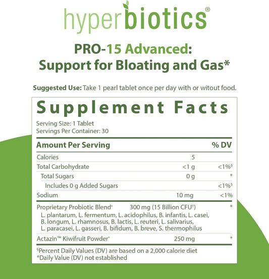 Hyperbiotics Pro 15 Advanced Probiotic Supplement | Time Release Table1.45 Ounces