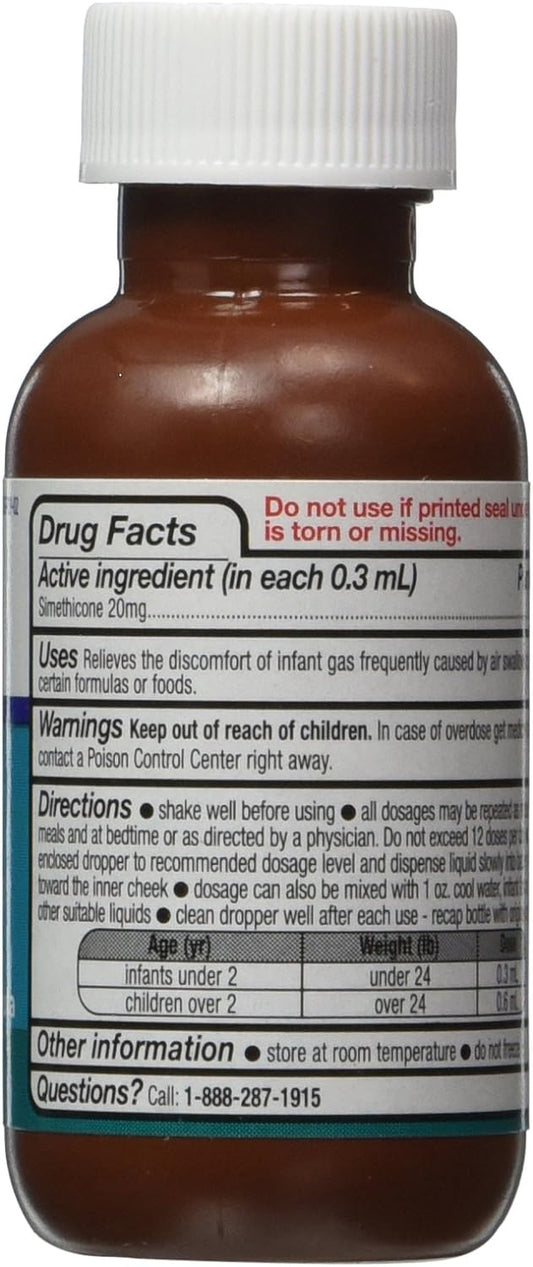 Equate - Infants' Gas Relief Drops, Simethicone 20 mg, 1 fl oz0.01 Ounces