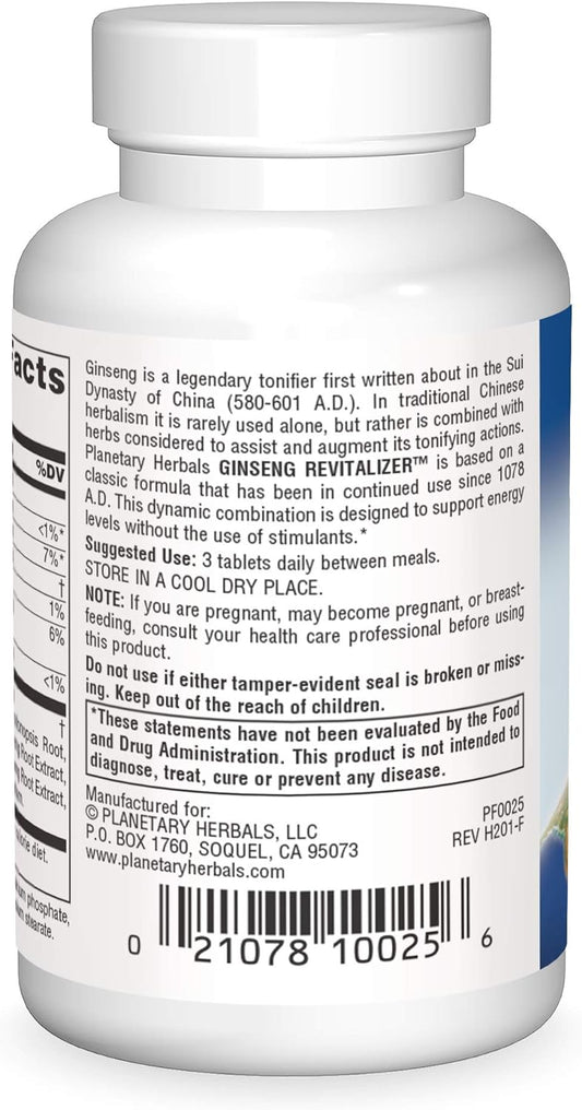 Planetary Herbals Ginseng Revitalizer Tablets, 42 Count
