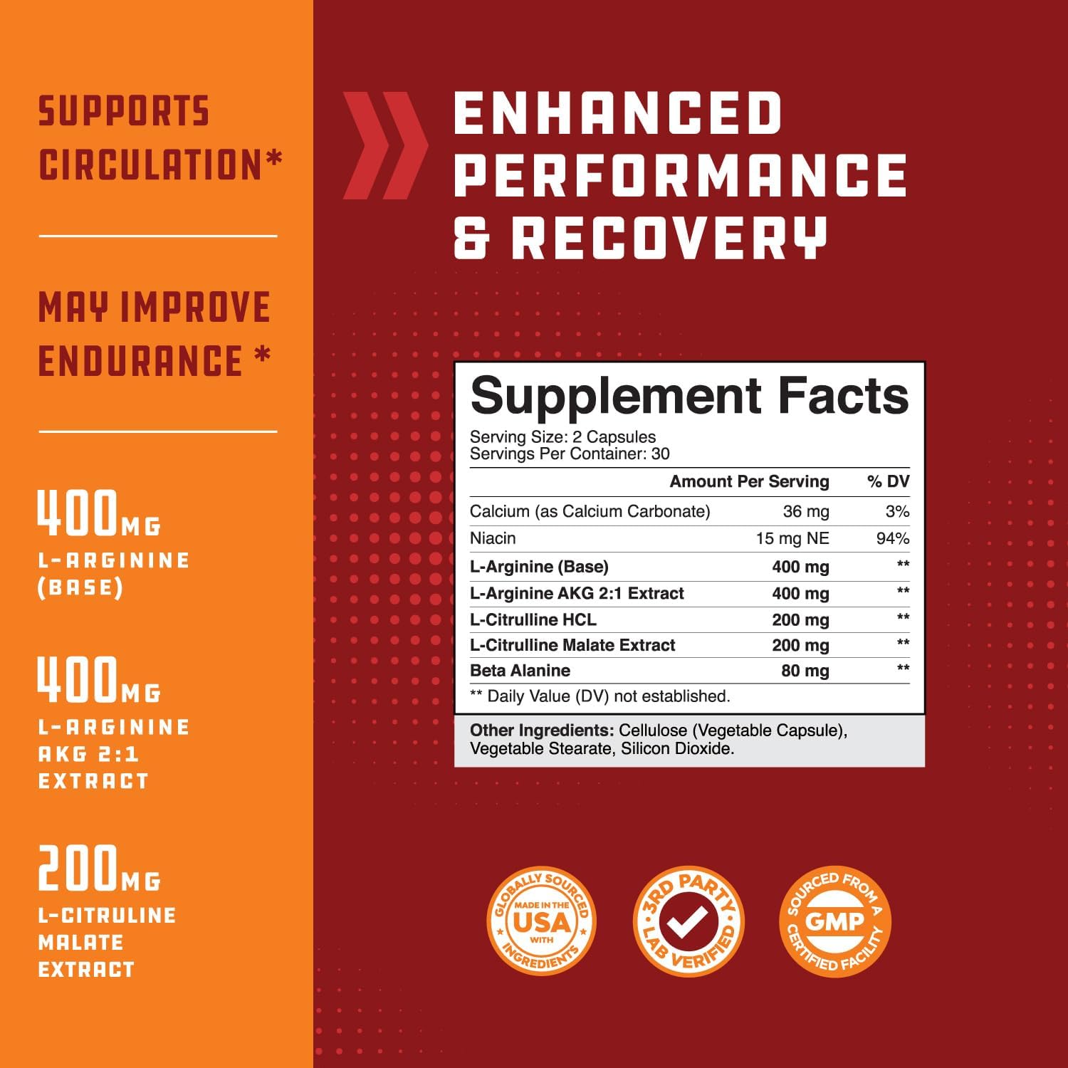  Nitric Oxide Booster Complex with L-Arginine & L-Citrulline