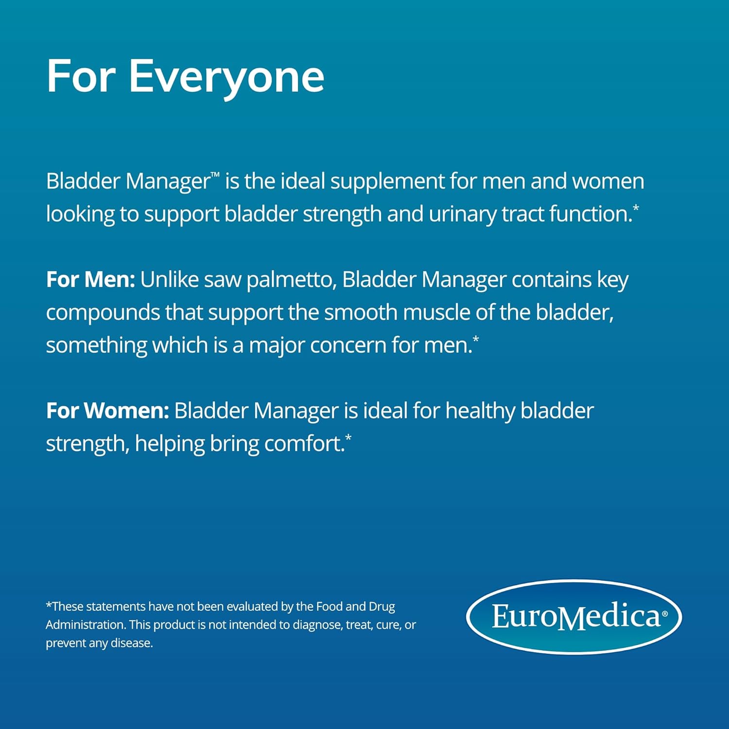 Euromedica Bladder Manager - 30 Capsules - Clinically-Studied Herbal S