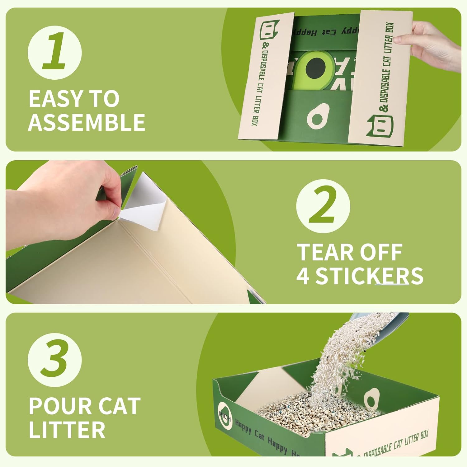 Disposable Litter Boxes for Cats, Pruuok 4Pcs Cat Litter Box