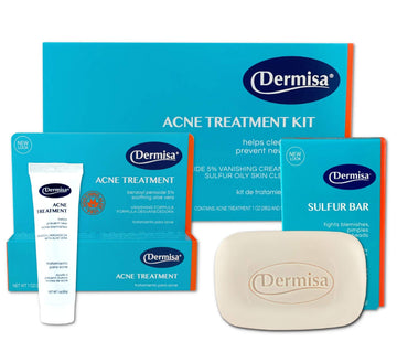 Dermisa Acne Treatment Kit | Acne Treatment Cream (1 ) + Sulfur Bar (3 ) | Acne Spot Treatment Cream and Cleansing Bar For Face and Body On Blemish and Breakout Prone Skin | 5% Benzoyl Peroxide, Sulfur, Aloe Vera