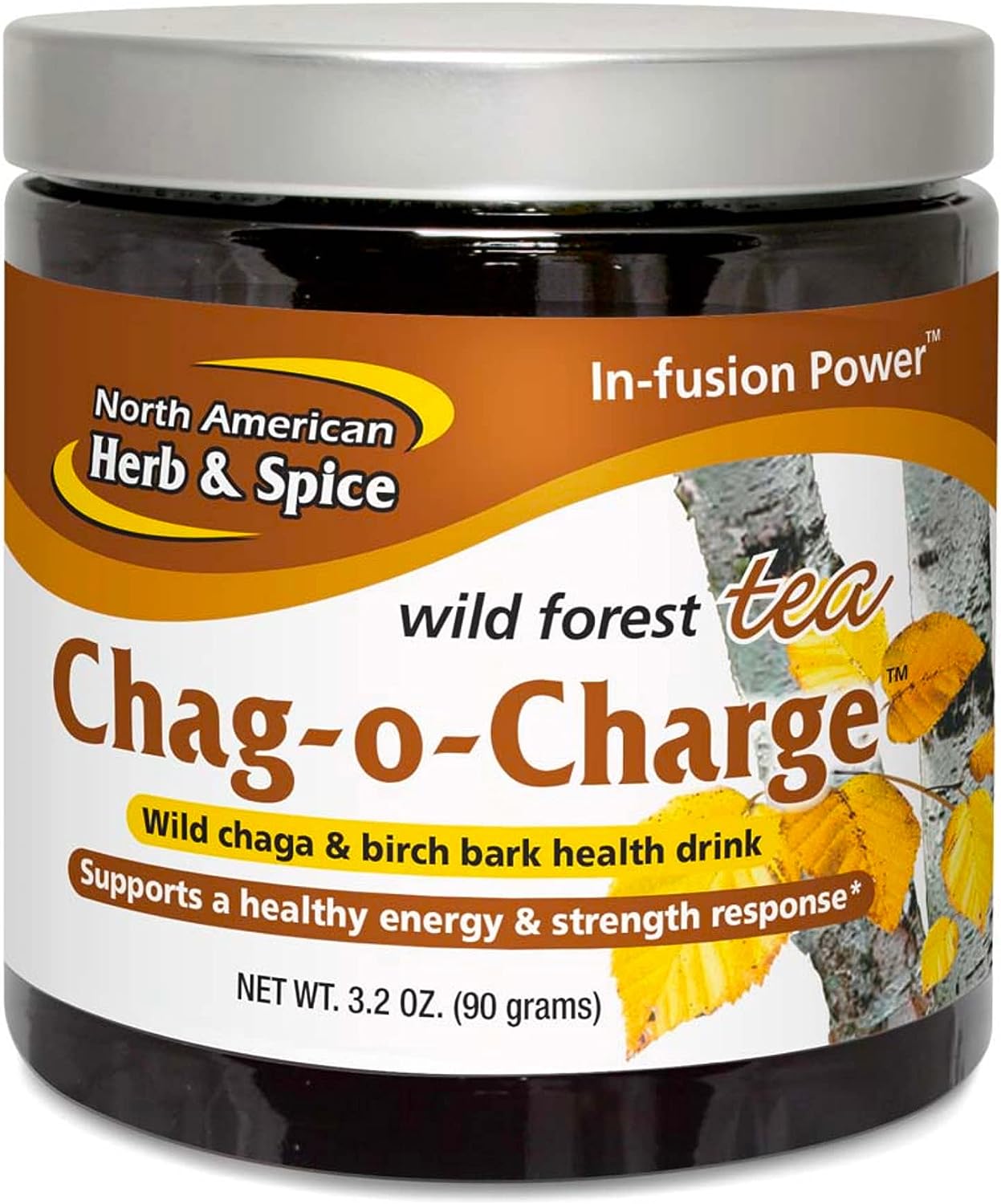 North American Herb & Spice Chag-O-Charge - Chaga Mushroom & Birch Bark Tea - Energy & Strength, Antioxidant - 45 Servings