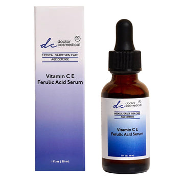 Doctor Cosmedical Vitamin C & E Ferulic Acid Face Serum | Organic Vitamin C E | Best Vitamin E C for Scars | Perfect Skin Brightening Face Serum for All Skins | 100% Vitamin C & E | 1  /30