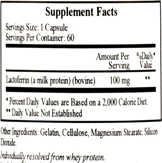 Ecological Formulas- Lactoferrin 100 mg 60 caps