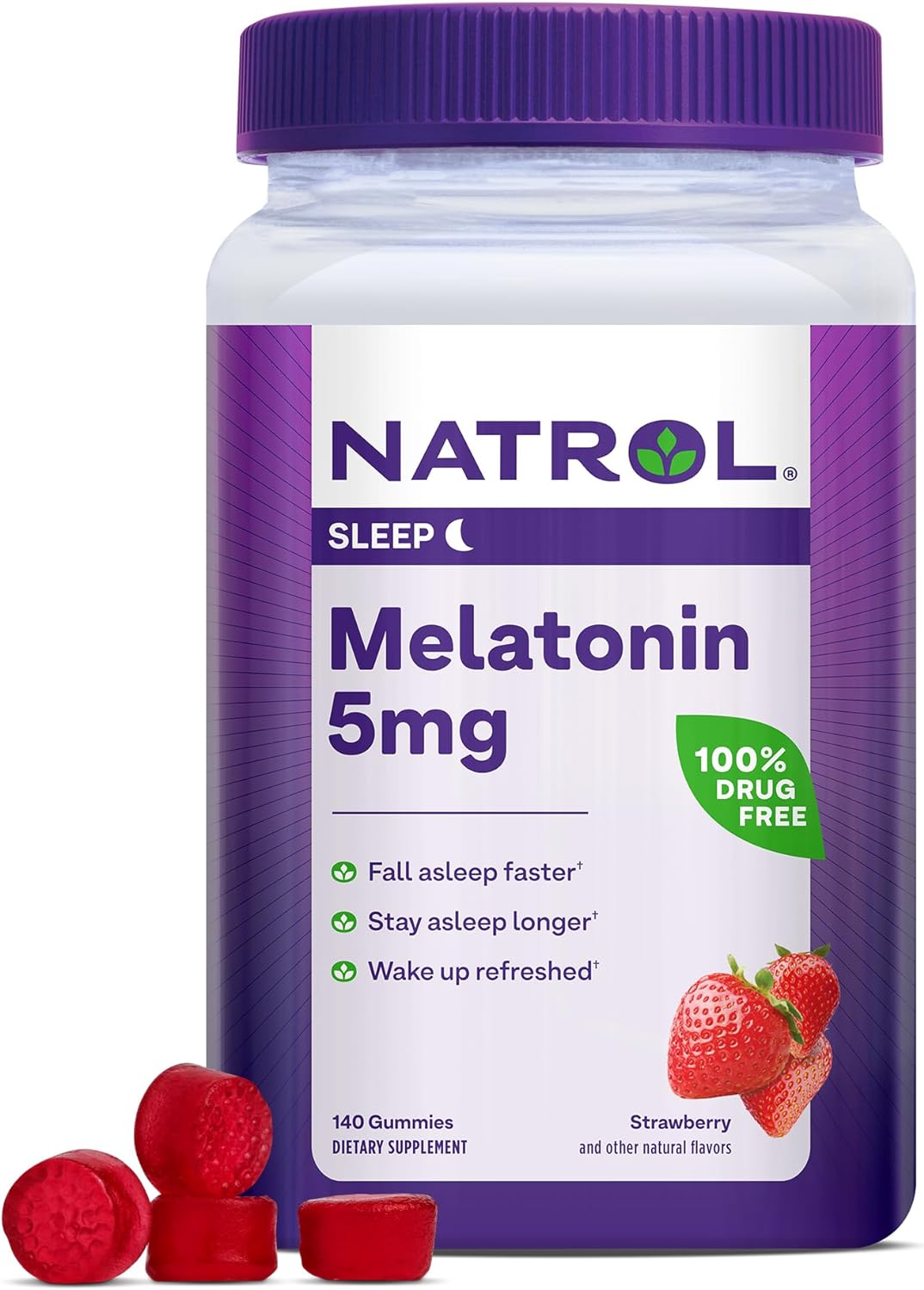 Natrol Melatonin 5Mg, Dietary Supplement For Restful Sleep, 140 Strawb