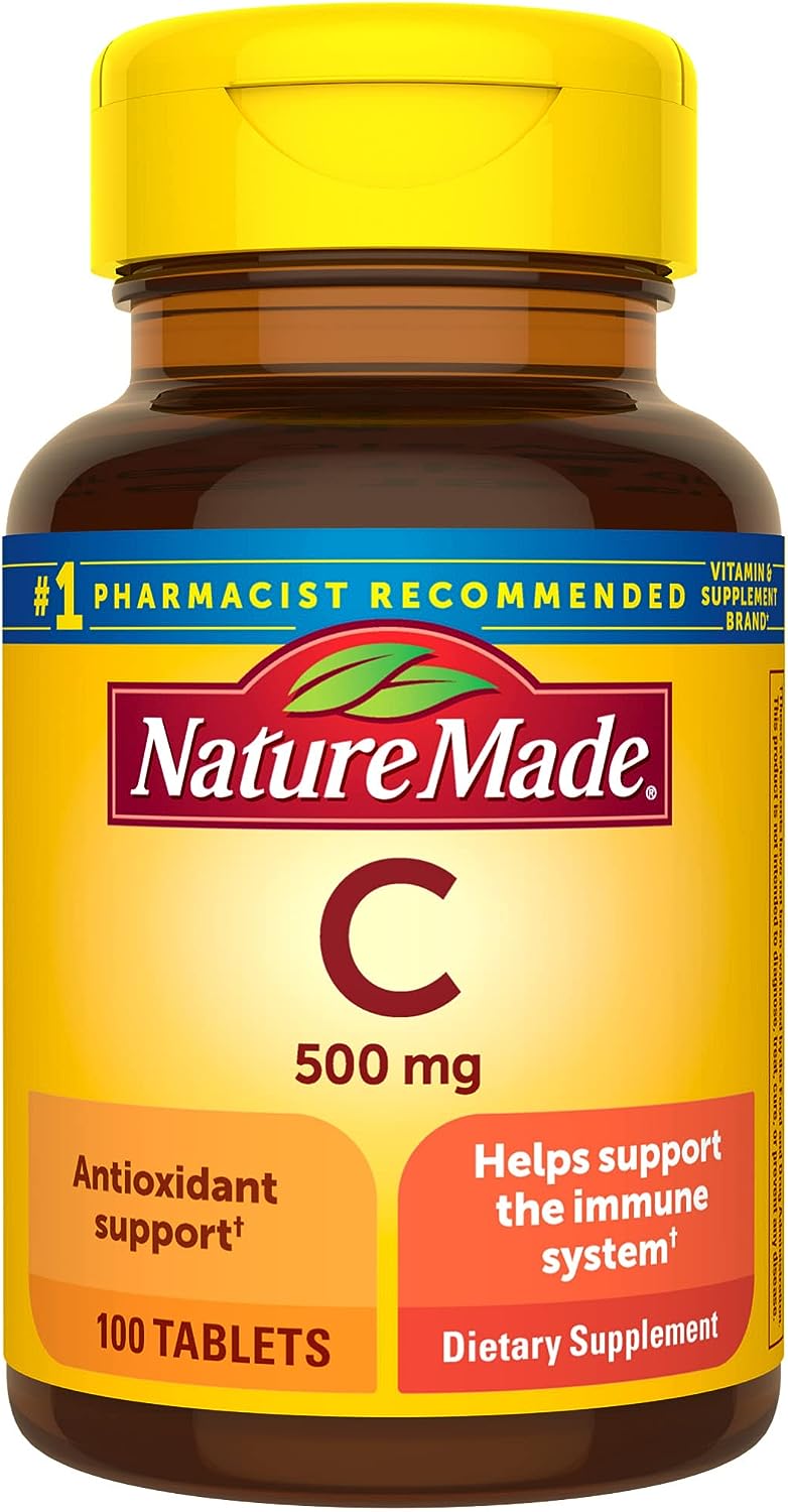 Nature Made Vitamin C 500 mg, Dietary Supplement for Immune Support, 1