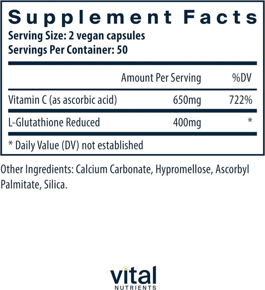 Vital Nutrients Liposomal Glutathione 400mg | Vegan Antioxidant Supple