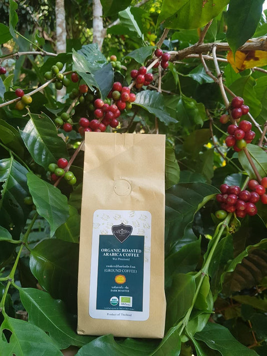 Organic Ground Coffee,100% Arabica, Single origin, Single farm, USDA certified, CAFE R'ONN Brand, Bag (Dark Roasted)