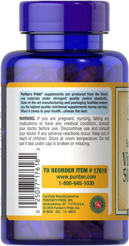 Puritan's Pride Vitamin D3 50mcg (2,000 IU) Bolsters Immune Health for