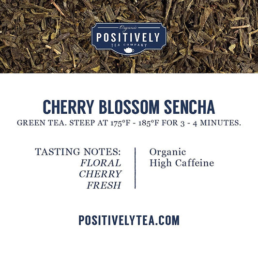 Organic Positively Tea Company, Cherry Blossom Sencha, Green Tea, Loose Leaf