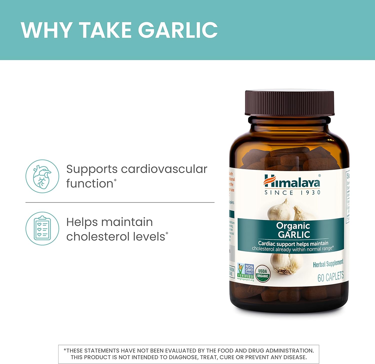 Himalaya Organic Garlic, for Total Heart Health, Cholesterol and Immun