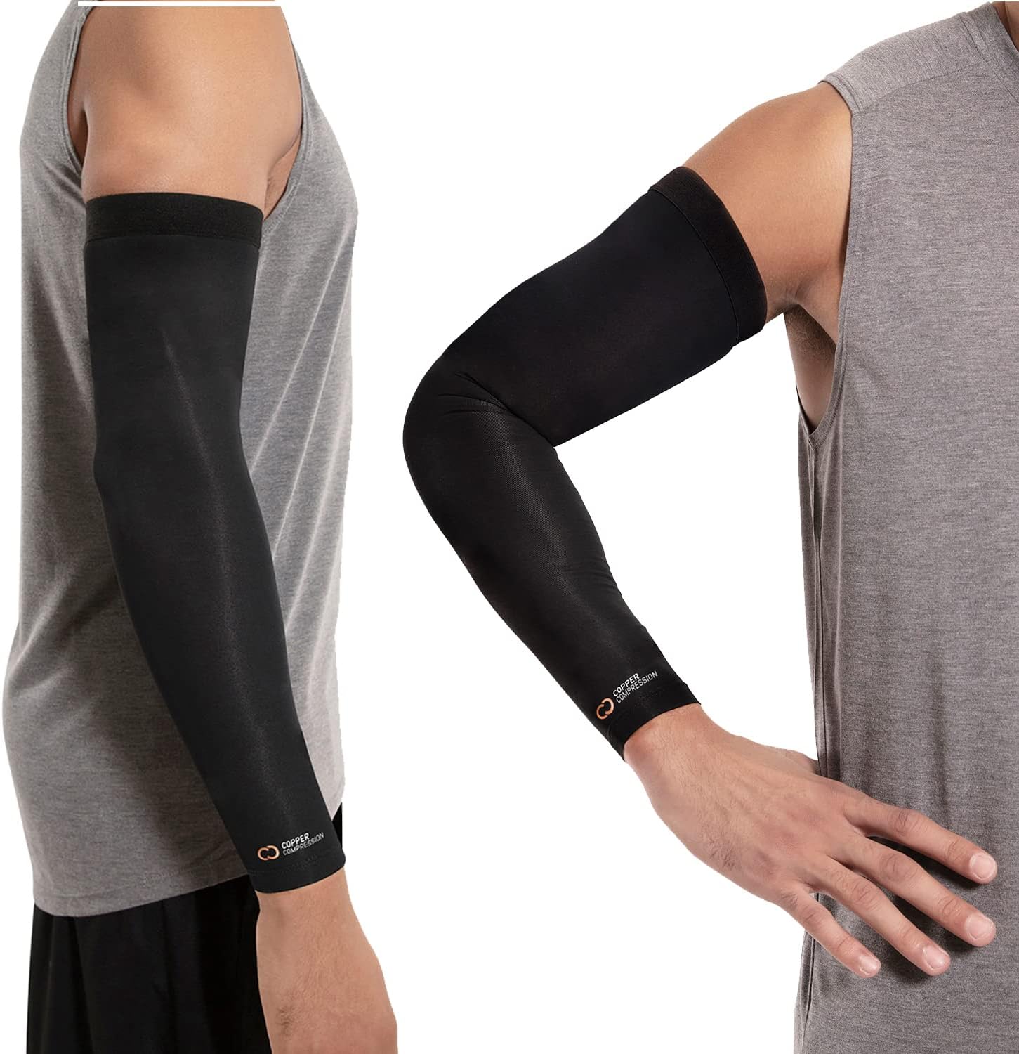 Copper Compression Arm Brace - Copper Infused Sleeve For Arms, Forearm, Bicep. Tennis Elbow, Golfer'S Elbow, Arthritis,