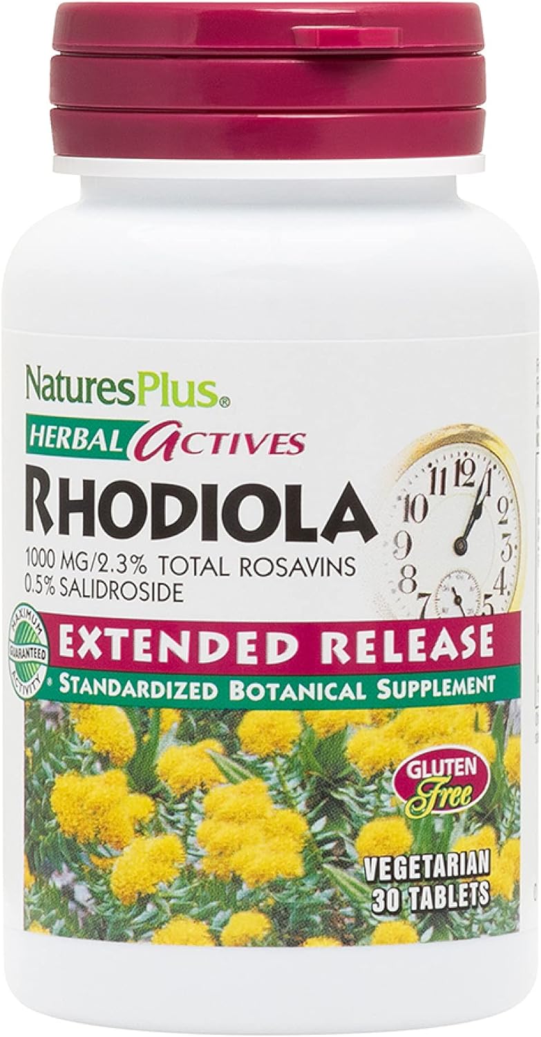 NaturesPlus Rhodiola, Extended Release - 1000 mg, 30 Vegan Tablets - H