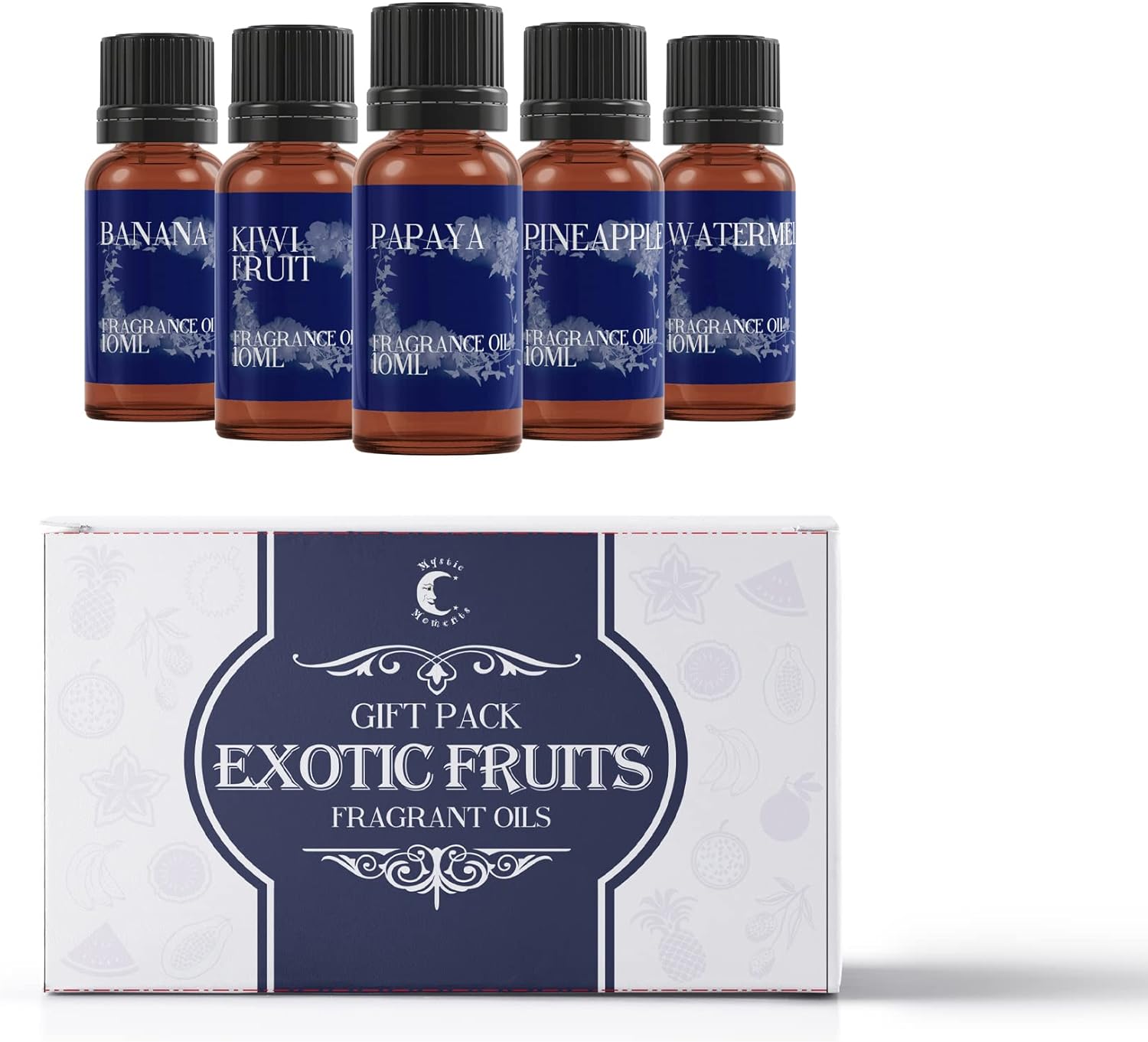 Mystic Moments | Exotic Fruit Fragrance Oil Gift Starter Pack 5x10ml |50 Grams