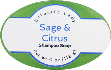 Eclectic Lady Sage And Citrus Shampoo Soap Bar with Pure Argan Oil, Silk Protein, Honey Protein and Extracts of Calendula ower, Aloe, Carrageenan, Sunower - 4  Bar