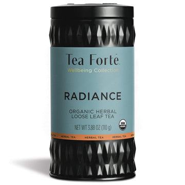 Tea Forte Radiance Organic Herbal Tea with Rosemary and Citrus, Makes 35-50 Cups, Loose Leaf Tea Canister